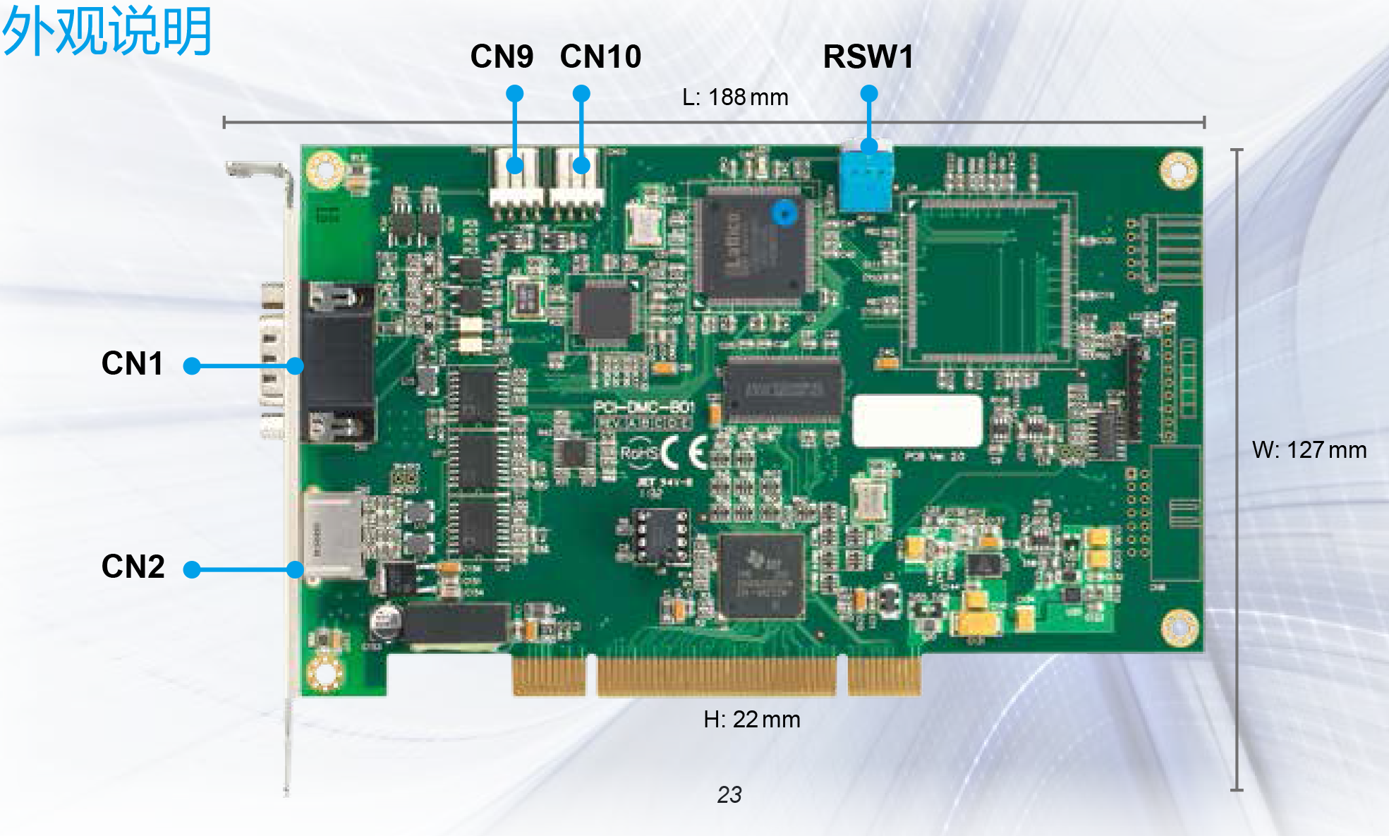 进阶型运动控制轴卡PCI-DMC-B01外观说明