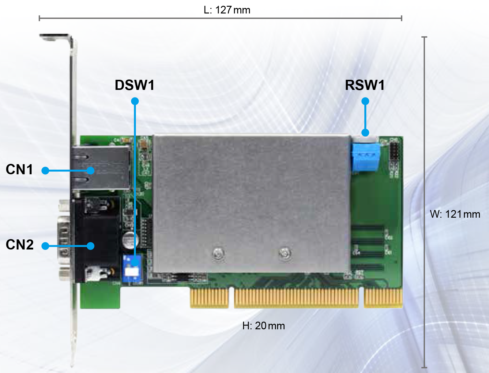 标准型运动控制轴卡PCI-L221-P1D0外观说明